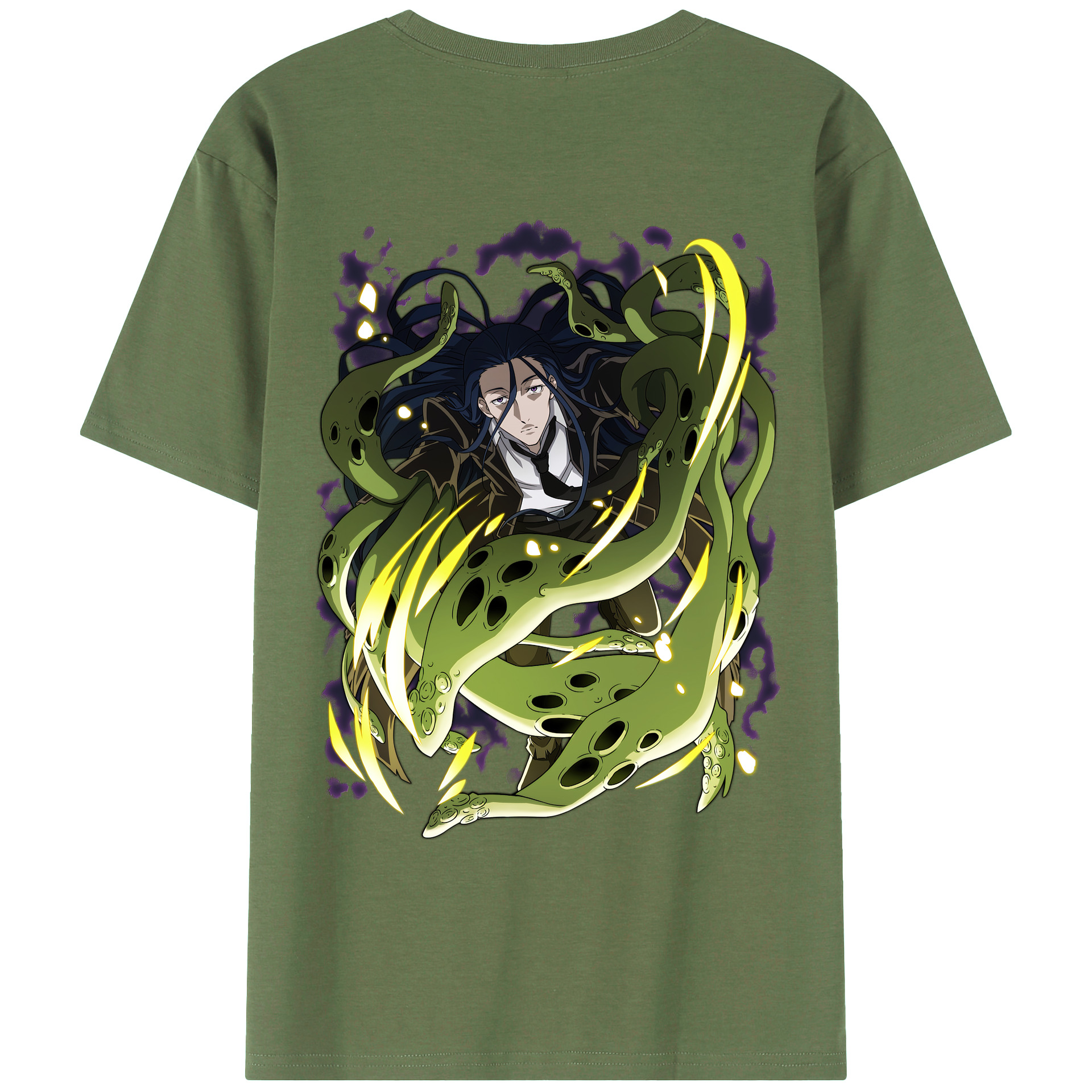 （画像用） 文豪ストレイドッグス Bungo Stray Dogs 綿100％ メンズ半袖Tシャツ（バックプリント） 通気性